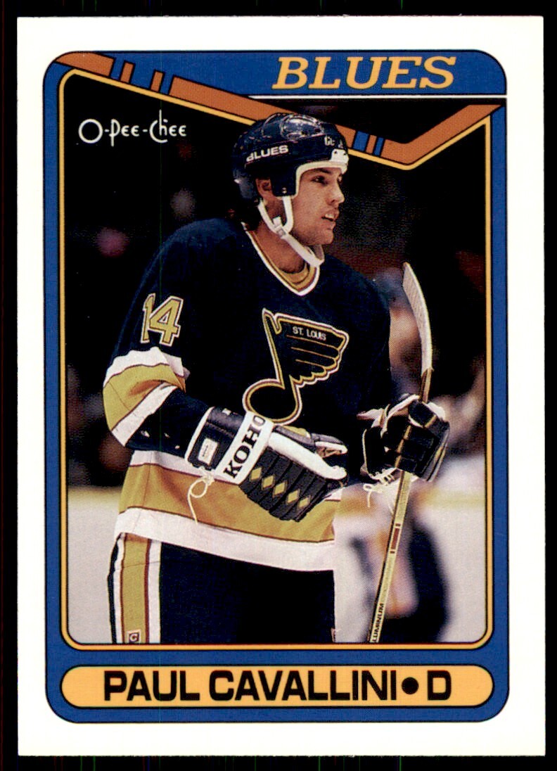 1990-91 O-Pee-Chee Paul Cavallini . St. Louis Blues #57