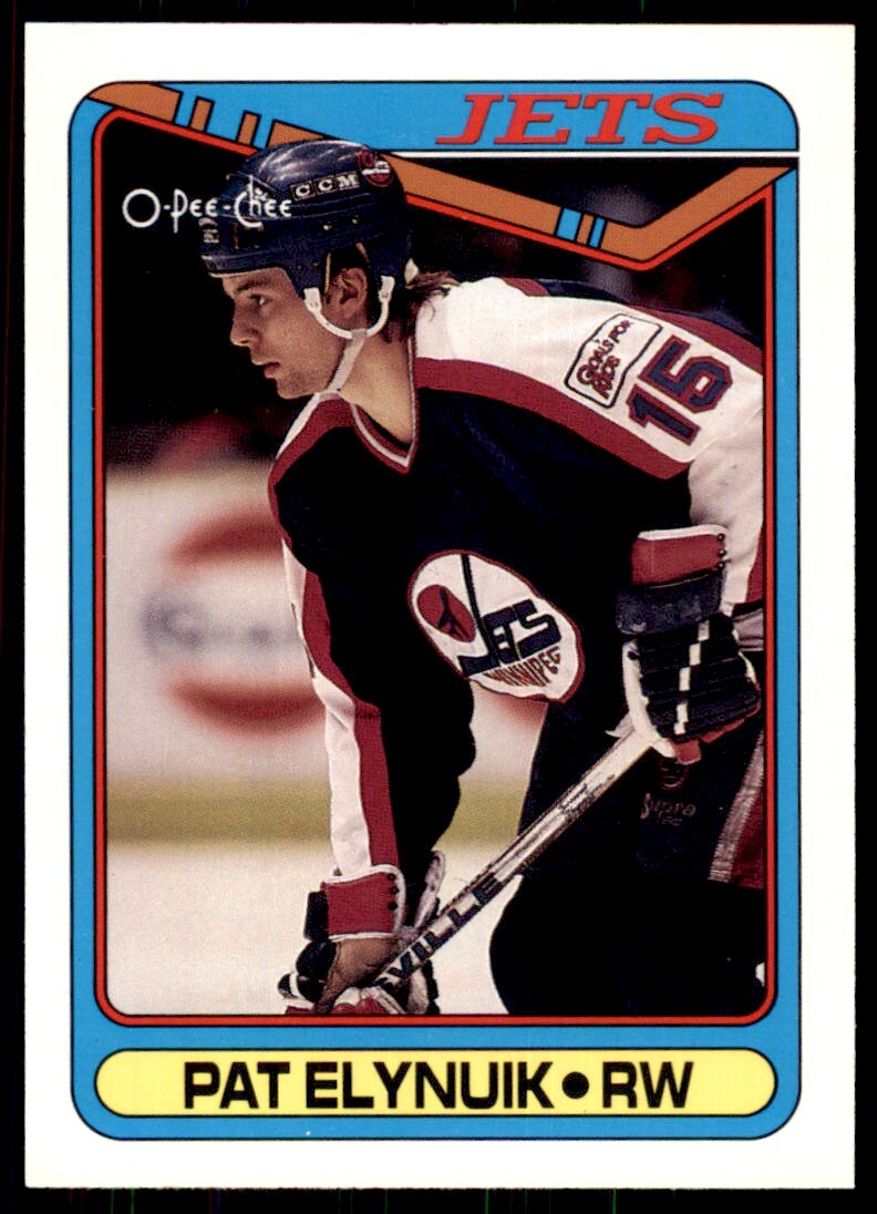 1990-91 O-Pee-Chee Pat Elynuik . Winnipeg Jets #71