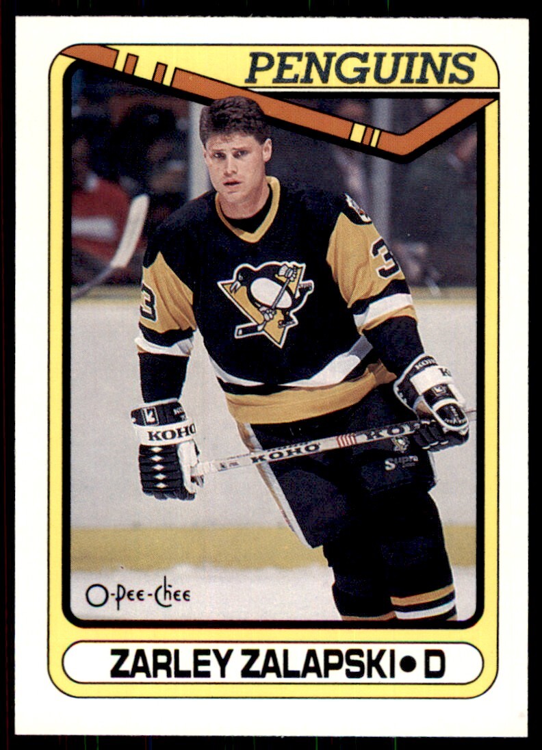 1990-91 O-Pee-Chee Zarley Zalapski . Pittsburgh Penguins #78
