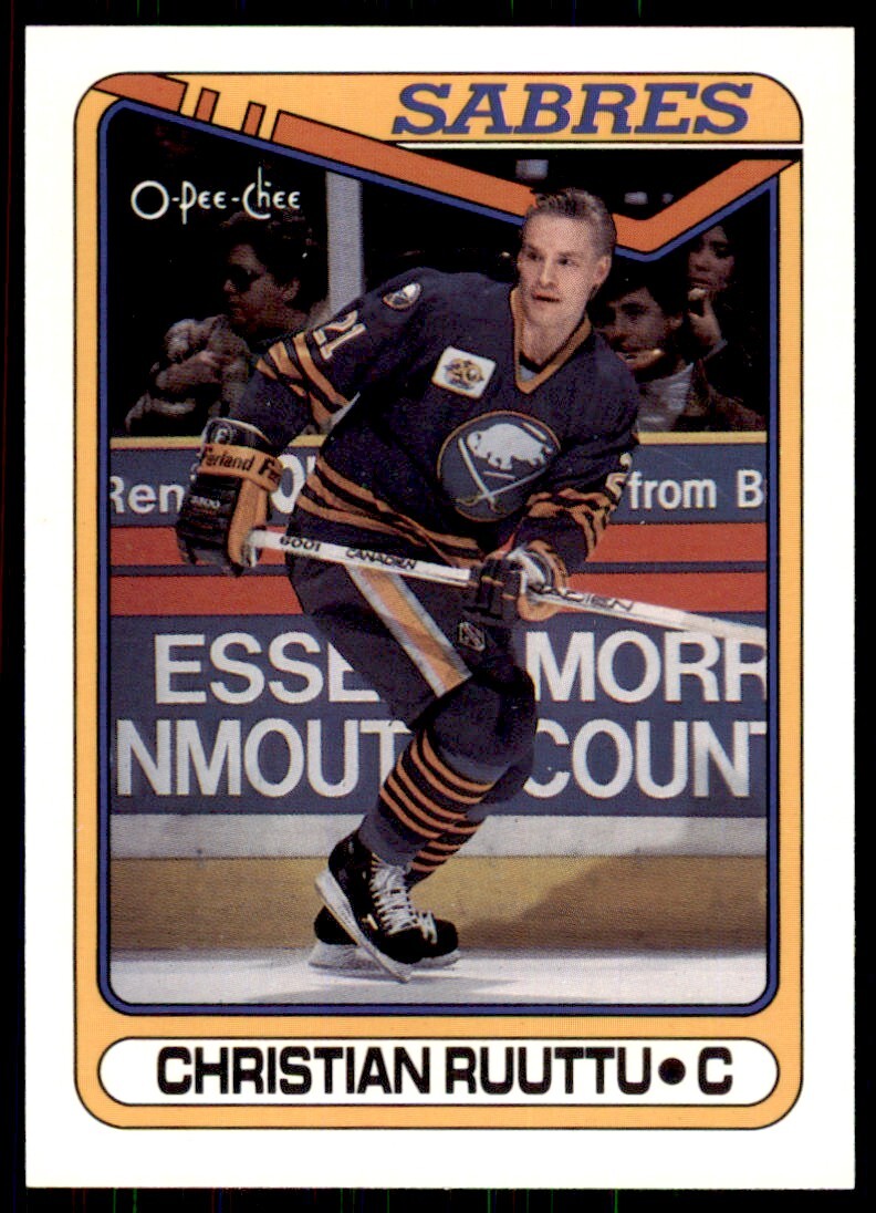 1990-91 O-Pee-Chee Christian Ruuttu . Buffalo Sabres #182