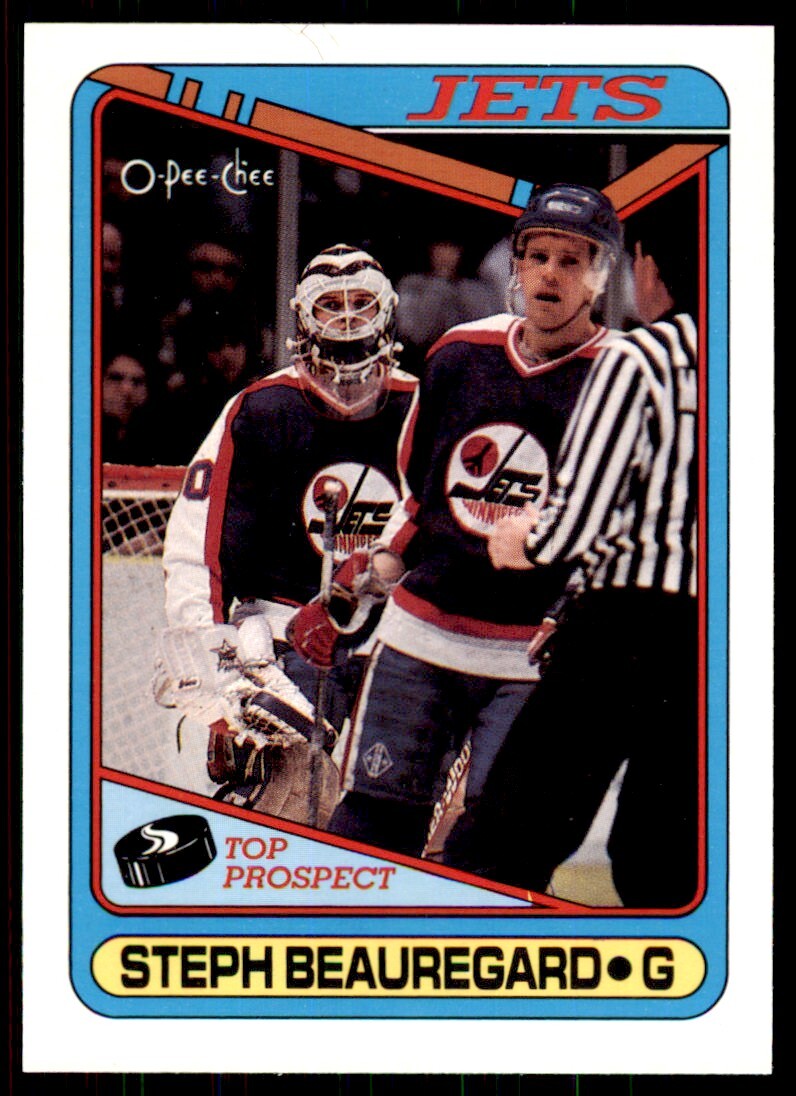 1990-91 O-Pee-Chee Stephane Beauregard . Winnipeg Jets #223