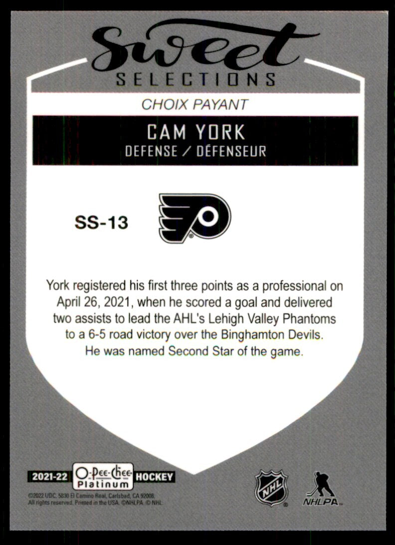 2021-22 O-Pee-Chee Platinum Cam York Hockey Cards #SS-13