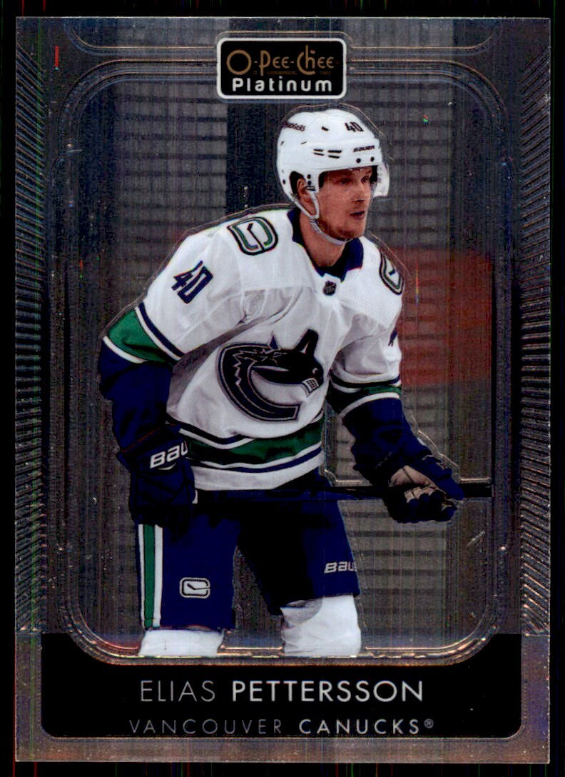 2021-22 O-Pee-Chee Platinum Elias Pettersson Hockey Cards #196