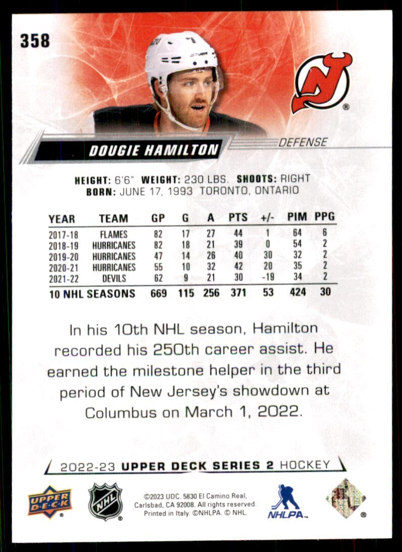 2022-23 Upper Deck Dougie Hamilton B Hockey Cards #358
