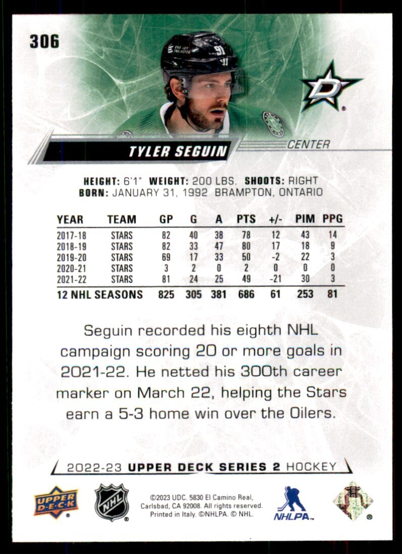 2022-23 Upper Deck Tyler Seguin Hockey Cards #306