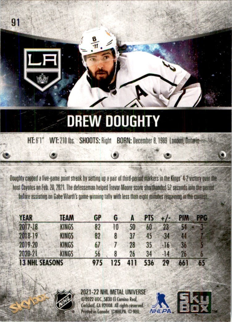 2021-22 Skybox Metal Drew Doughty Hockey Cards #91