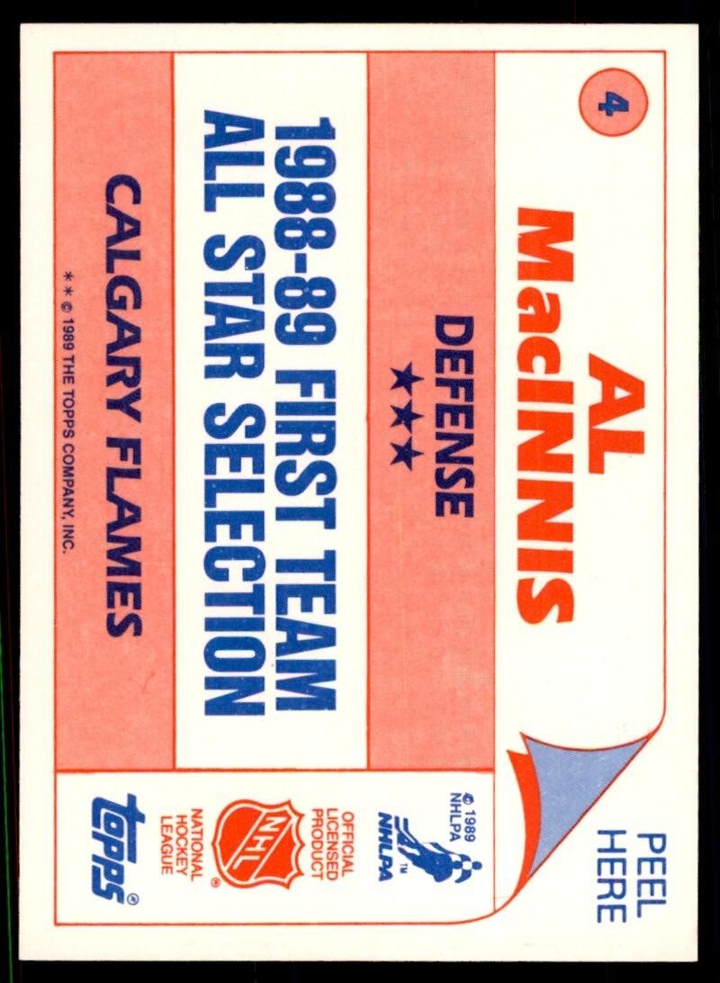 1989-90 Topps Al MacInnis Hockey Cards #4