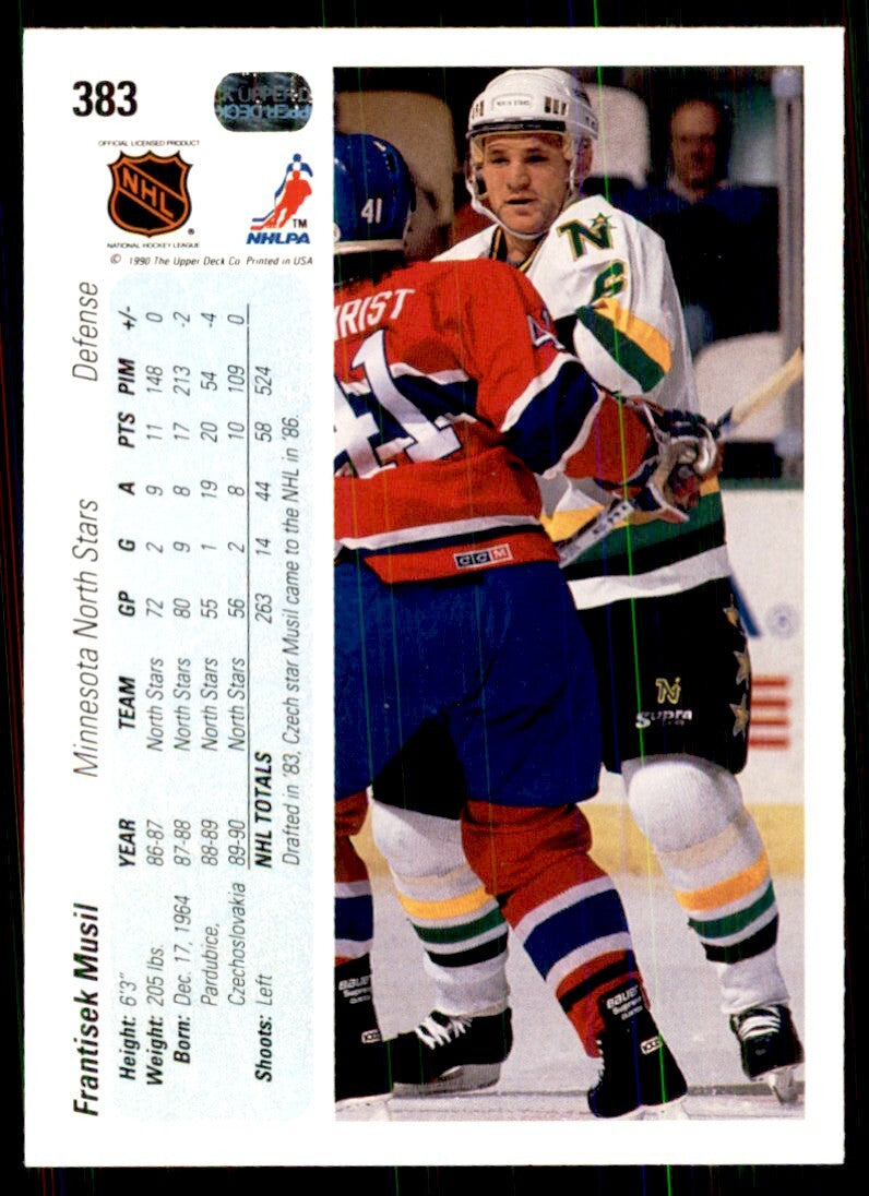 1990-91 Upper Deck Frantisek Musil Hockey Cards #383