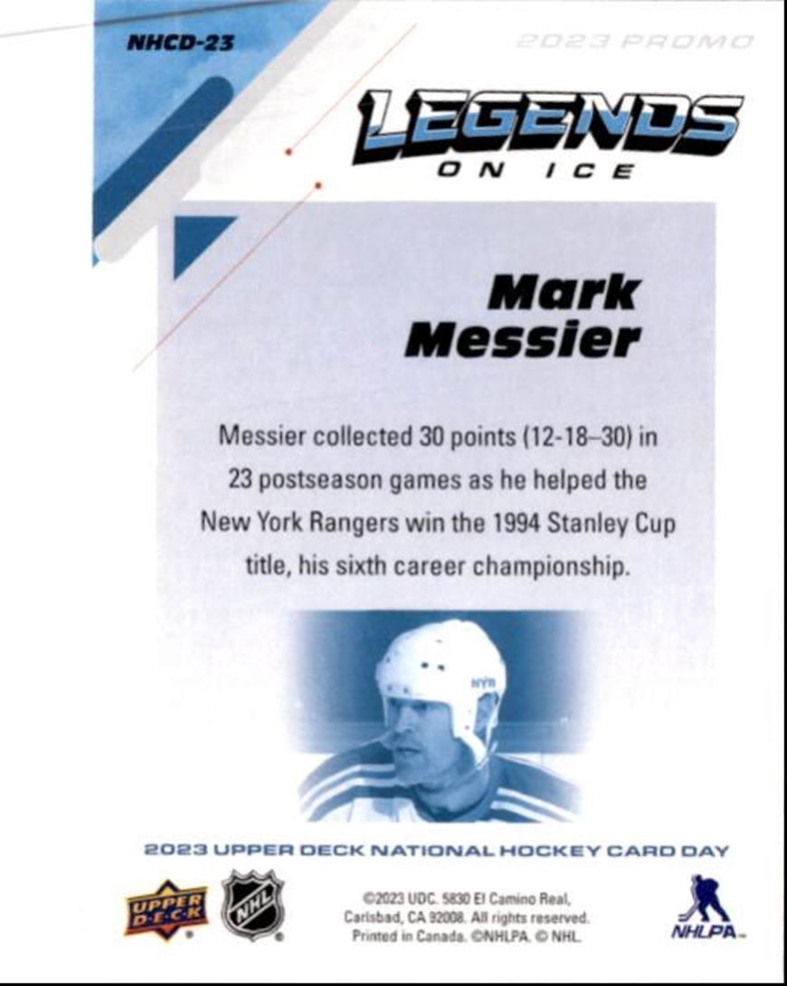 2023-24 Upper Deck National Card Day Mark Messier New York Rangers #NHCD-23