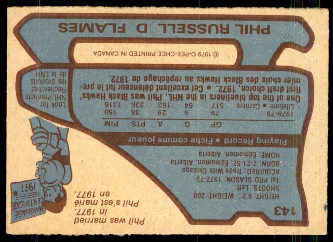 1979-80 O-Pee-Chee Phil Russell Atlanta Flames #143