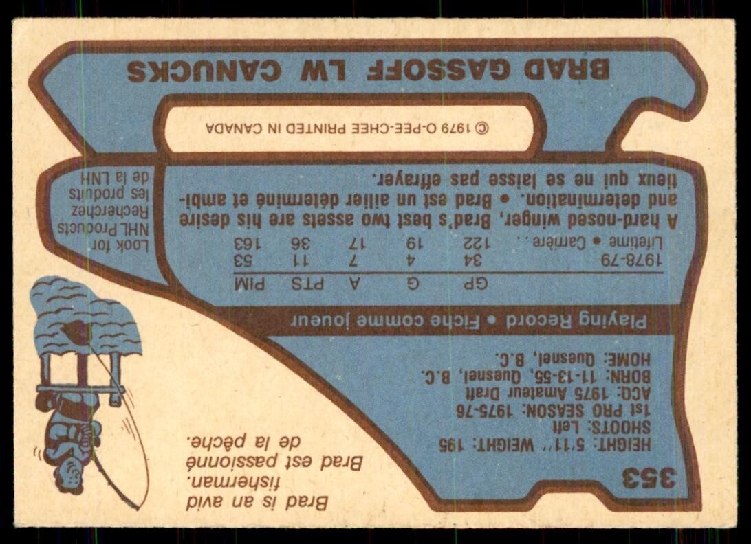 1979-80 O-Pee-Chee Brad Gassoff Vancouver Canucks #353