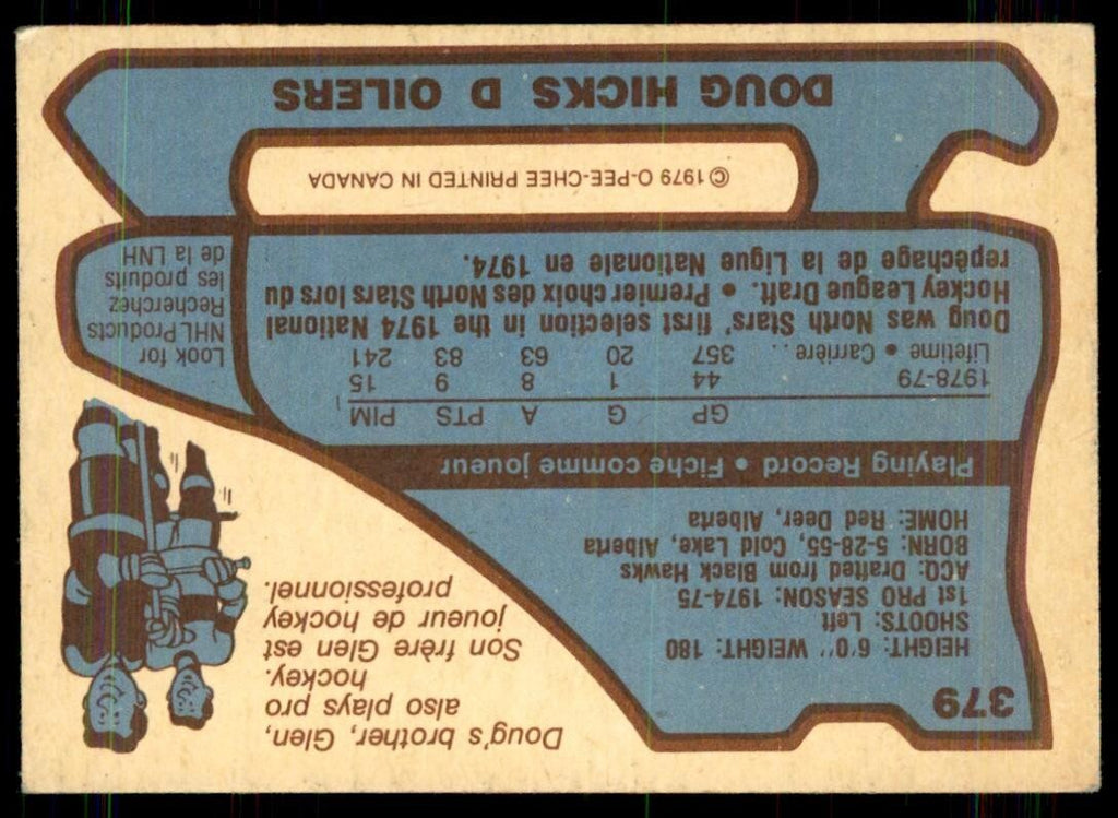 1979-80 O-Pee-Chee Doug Hicks Edmonton Oilers #379