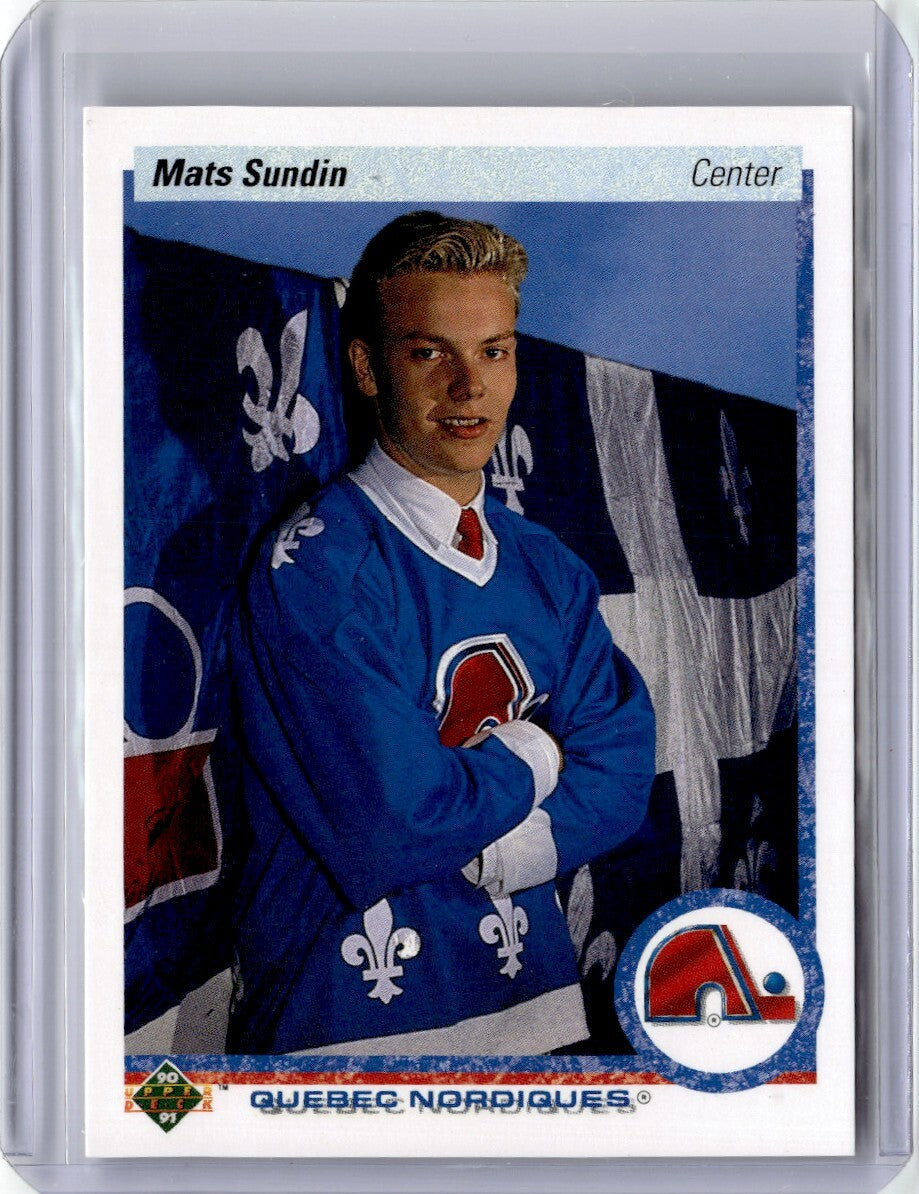1990-91 Upper Deck Hockey Card Mats Sundin Rookie Quebec Nordiques #365