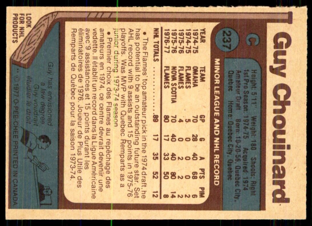 1977-78 O-Pee-Chee Guy Chouinard Atlanta Flames #237