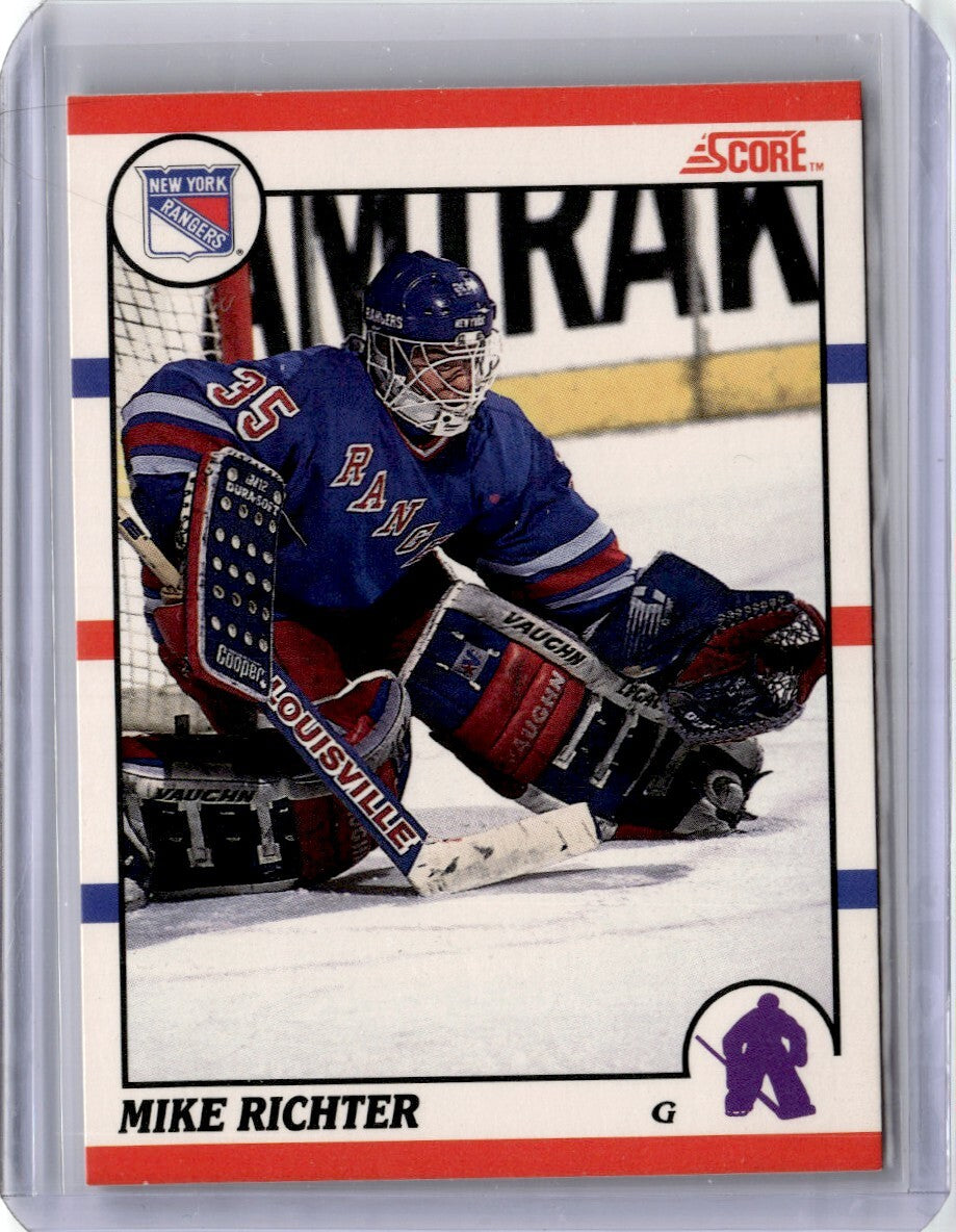 1990-91 Score Hockey Card Mike Richter Rookie New York Rangers #74