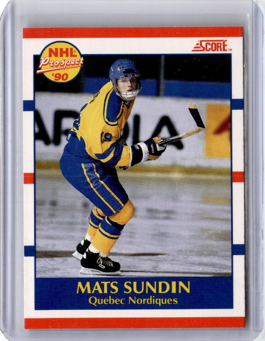 1990-91 Score Hockey Card Mats Sundin Rookie Quebec Nordiques #398