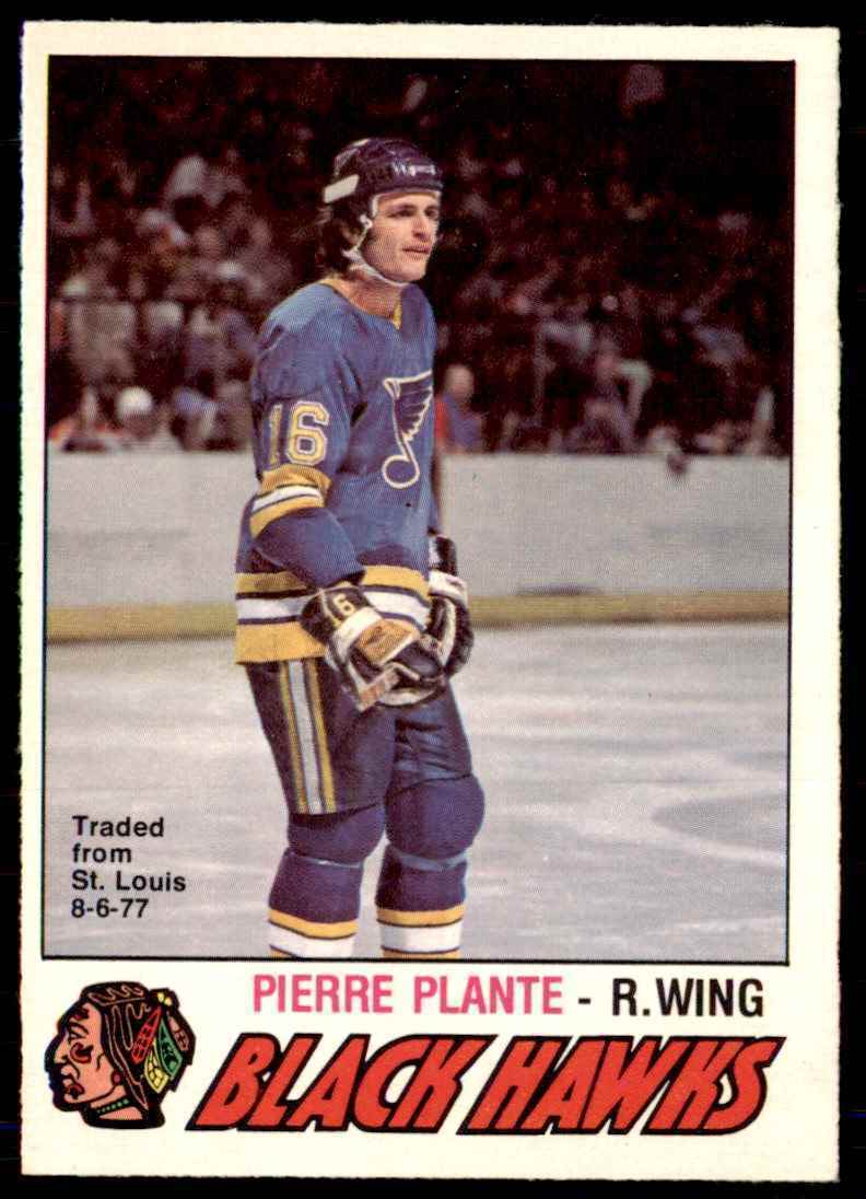 1977-78 O-Pee-Chee Pierre Plante Blues Chicago Blackhawks #385