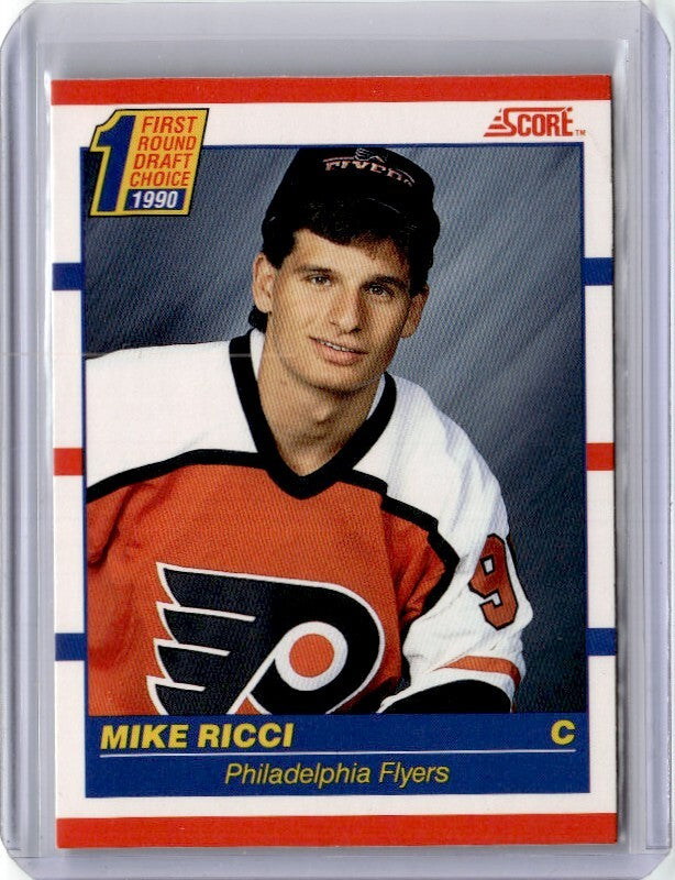 1990-91 Score Hockey Card Mike Ricci Rookie A Philadelphia Flyers #433
