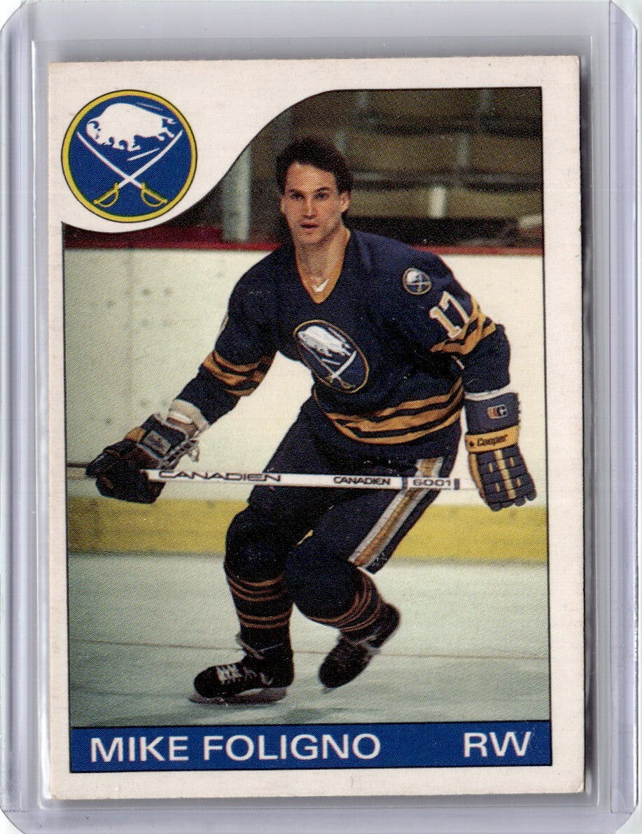 1985-86 O-Pee-Chee Mike Foligno A Buffalo Sabres #17