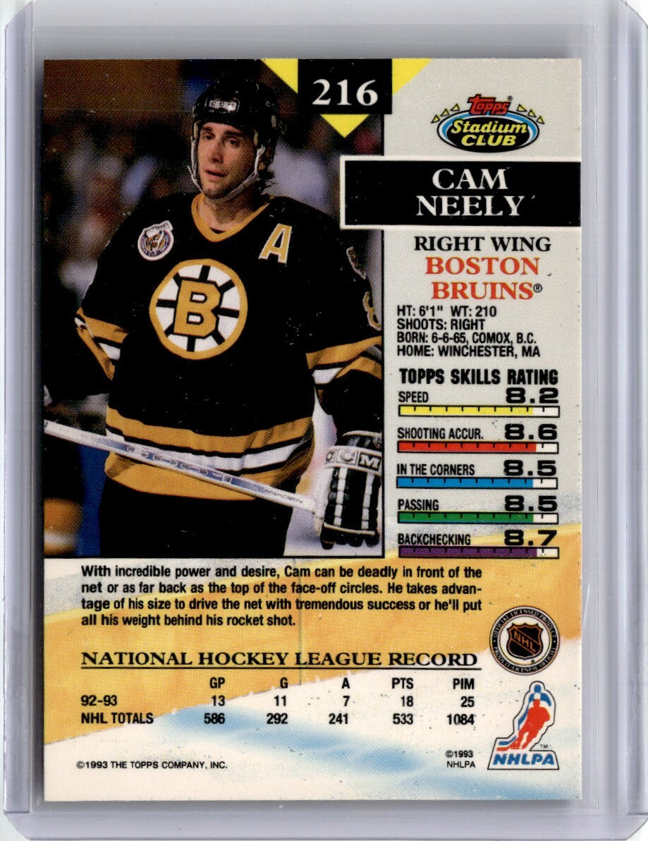 1993-94 Stadium Club Cam Neely Boston Bruins #216