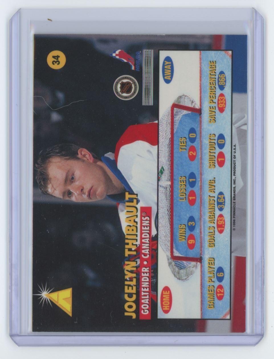 1995-96 Zenith Jocelyn Thibault Montreal Canadiens #34