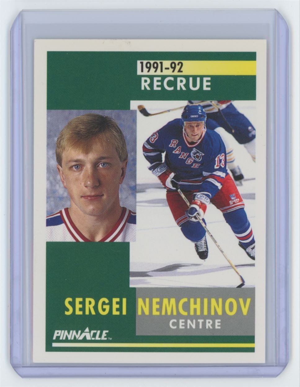 1991-92 Pinnacle Sergei Nemchinov New York Rangers #317