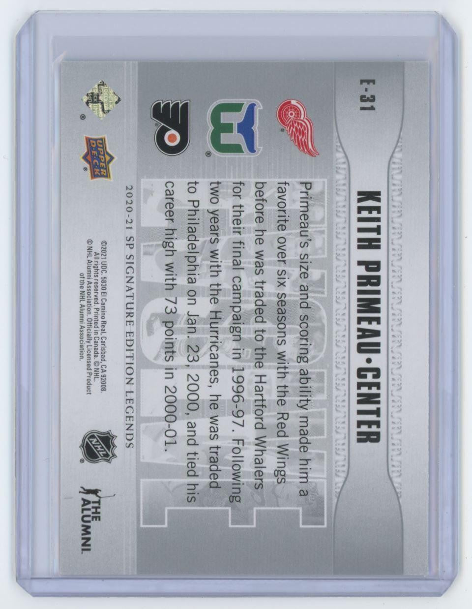 2020-21 SP Signature Edition Legends Evolve Keith Primeau Detroit Red Wings