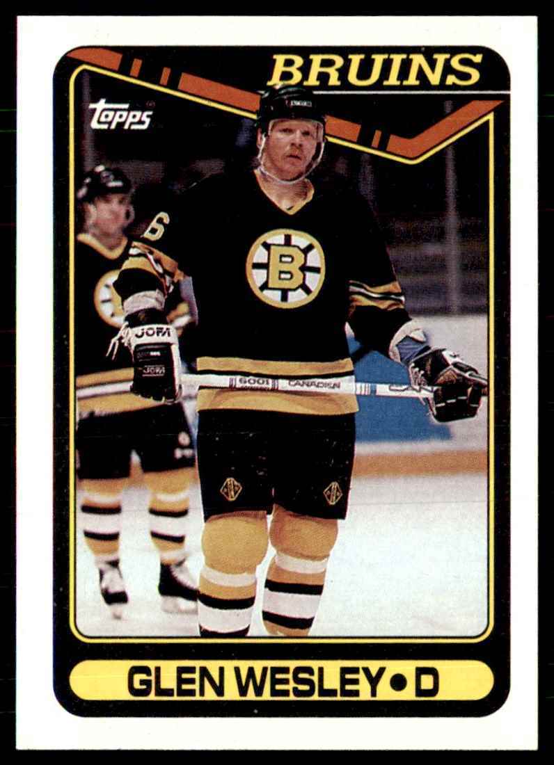 1990-91 Topps Hockey Card Glen Wesley Boston Bruins #379