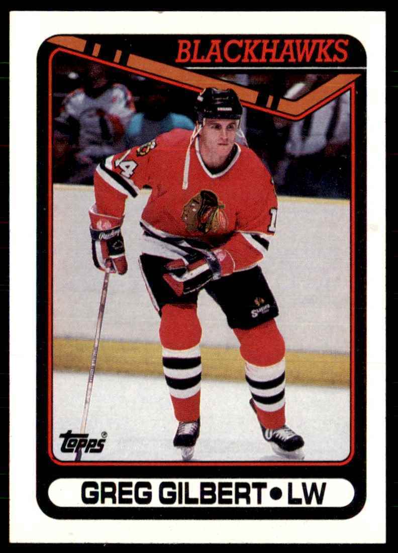 1990-91 Topps Hockey Card Greg Gilbert Chicago Blackhawks #255