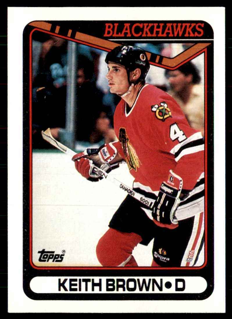 1990-91 Topps Hockey Card Keith Brown Chicago Blackhawks #276