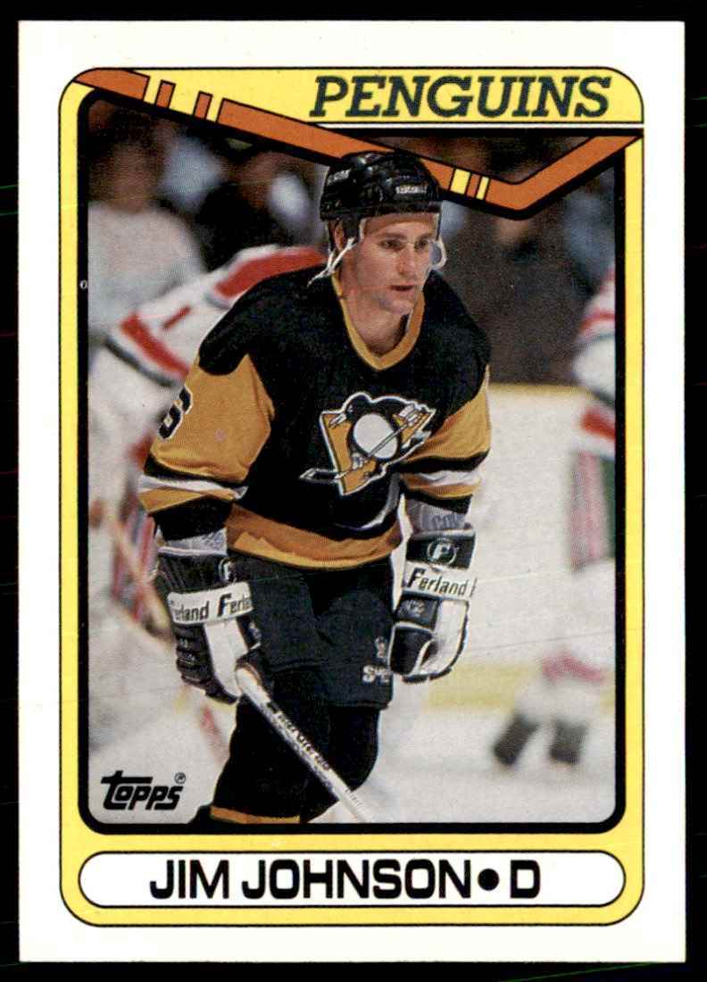 1990-91 Topps Hockey Card Jim Johnson Pittsburgh Penguins #98