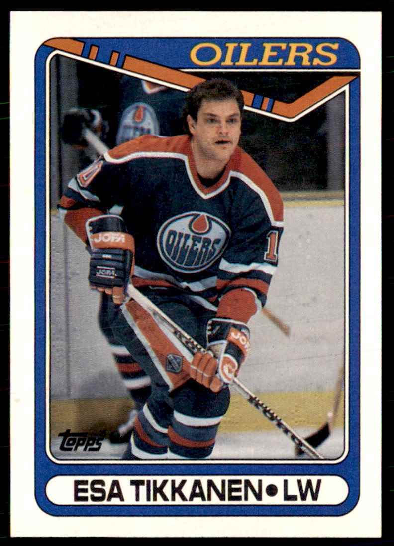 1990-91 Topps Hockey Card Esa Tikkanen Edmonton Oilers #156