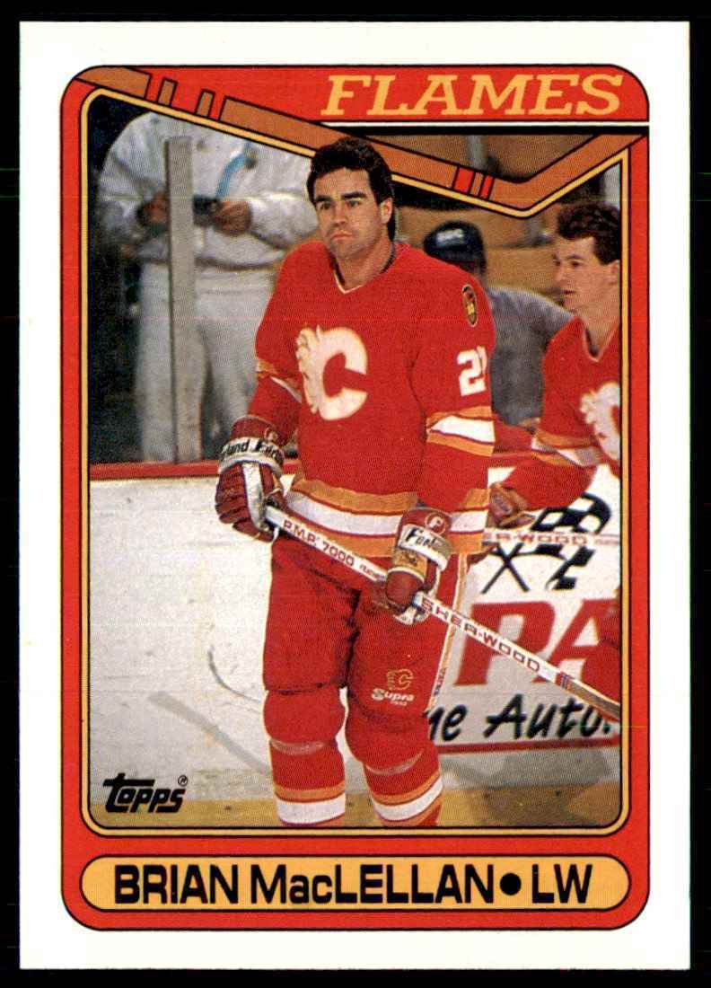 1990-91 Topps Hockey Card Brian MacLellan Calgary Flames #286