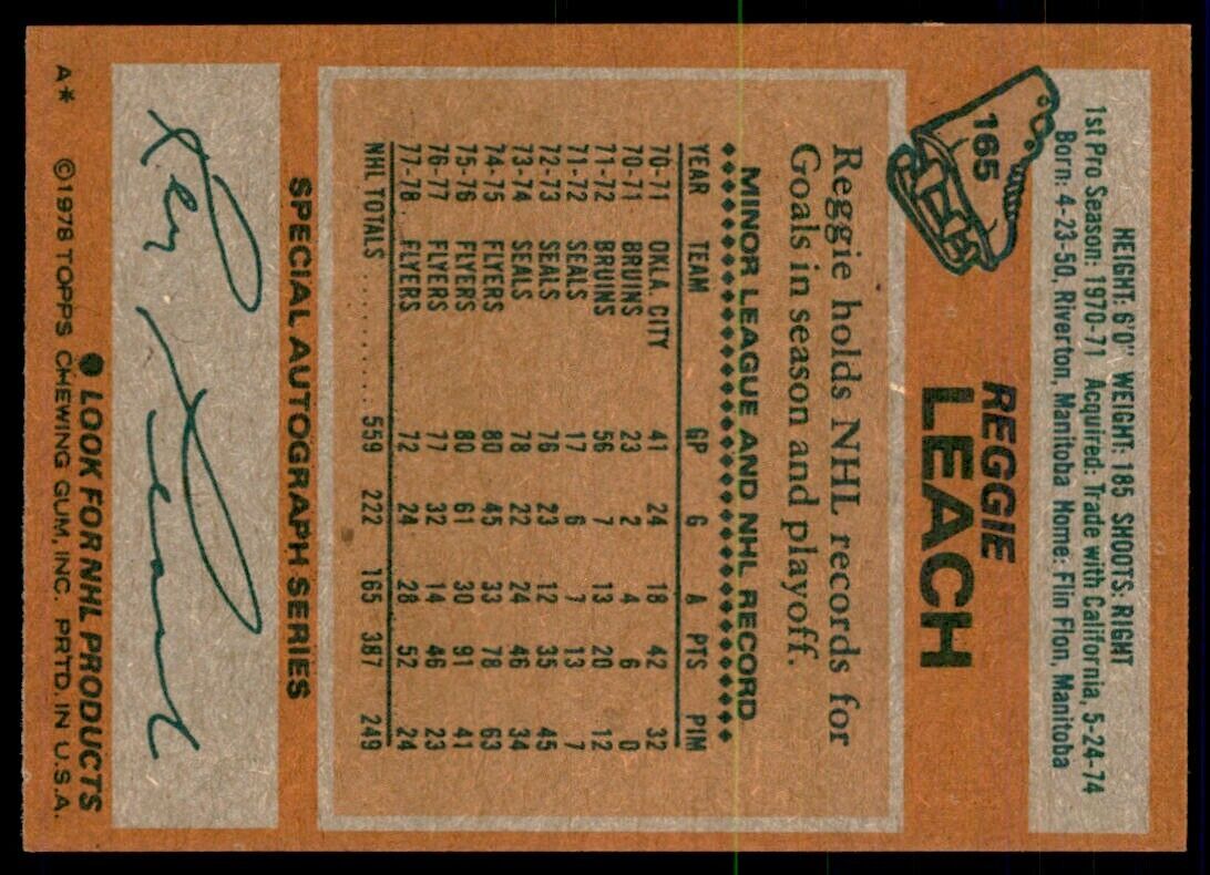 1978-79 Topps Hockey Cards Reggie Leach Philadelphia Flyers #165