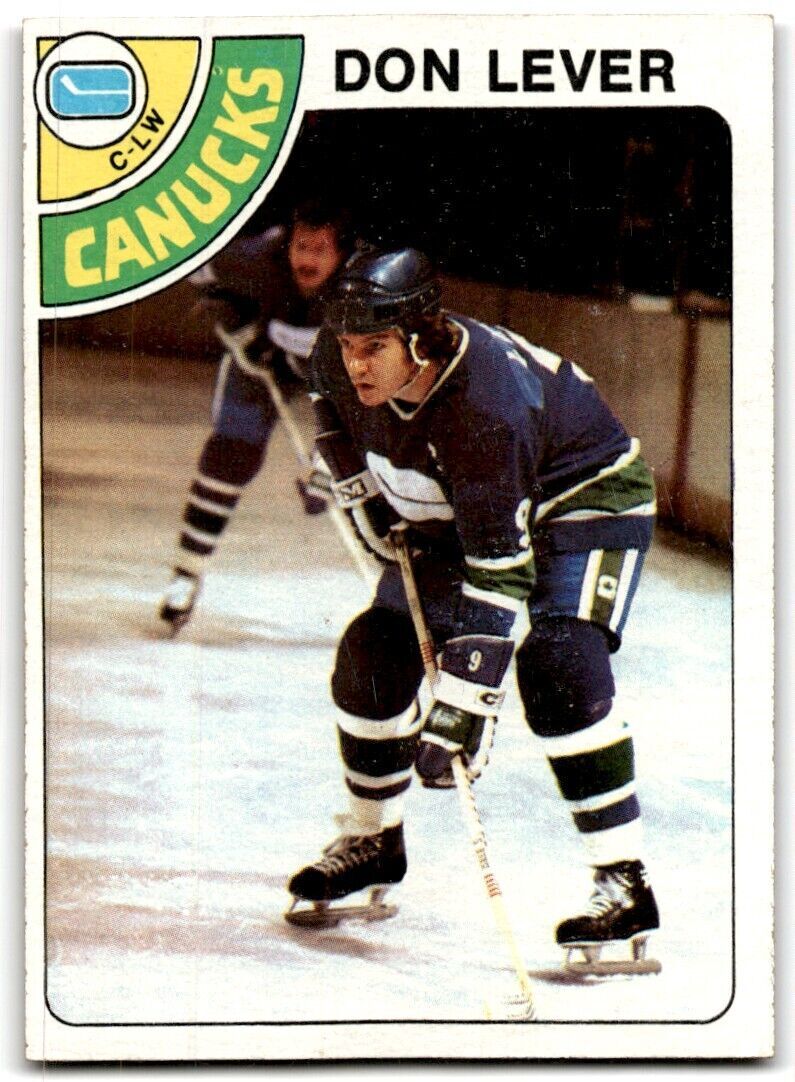 1978-79 Topps Hockey Cards Don Lever . Vancouver Canucks #86
