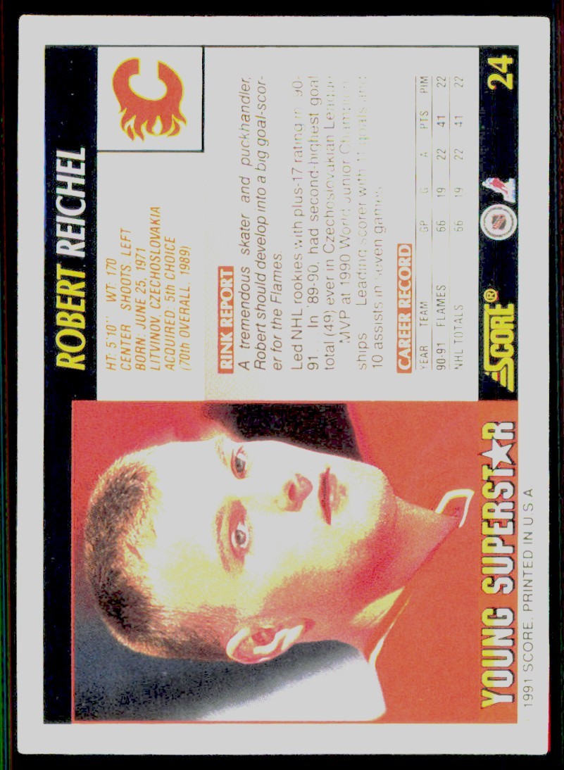 1991-92 Score Young Superstars Robert Reichel Hockey Cards #24