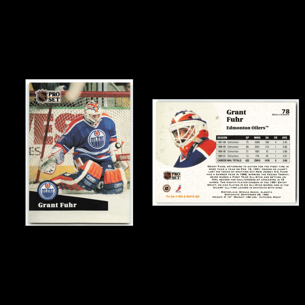 Grant Fuhr #78 1991 Pro Set Edmonton Oilers Hockey Card NHL NM