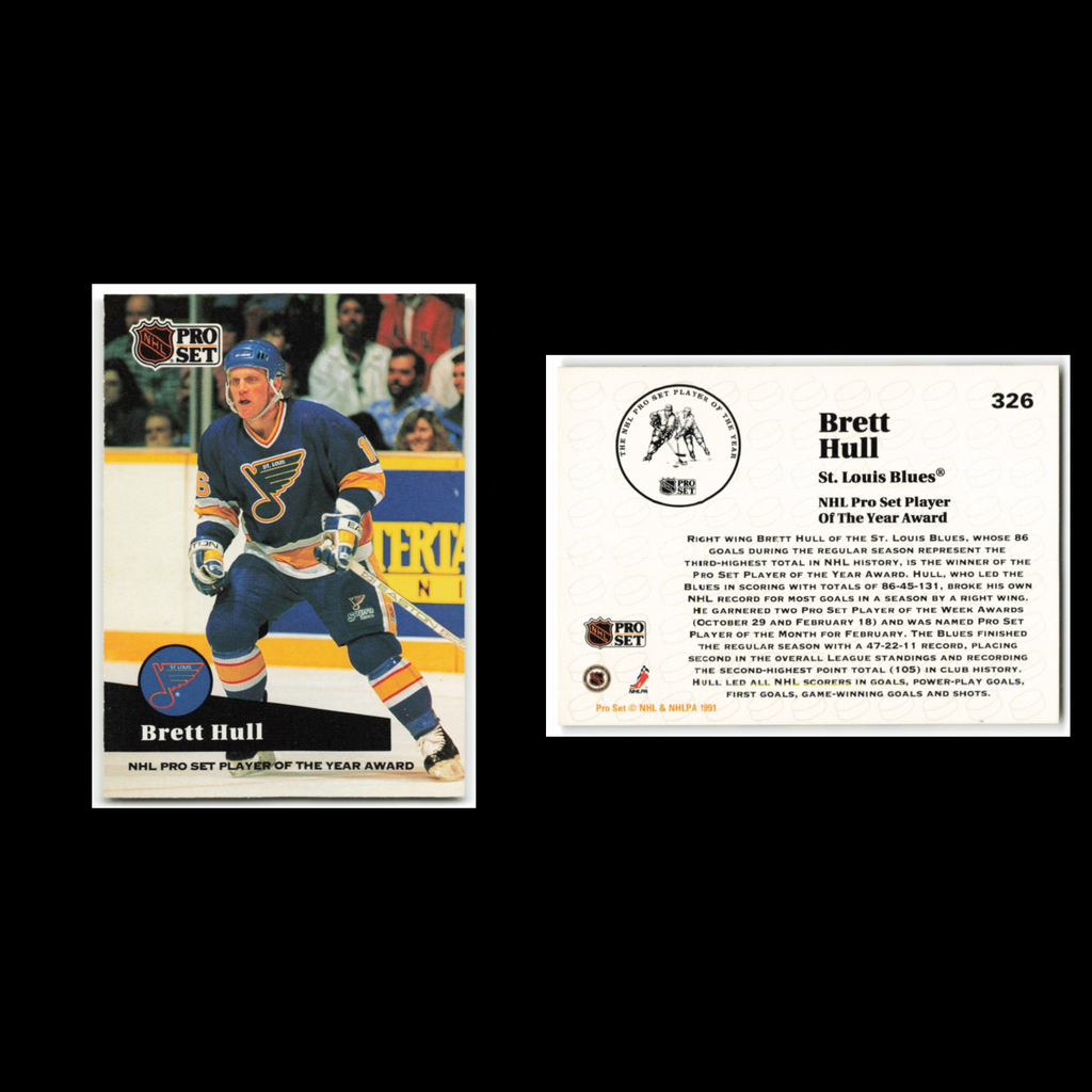 Brett Hull #326 1991 Pro Set St. Louis Blues Hockey Card NHL NM