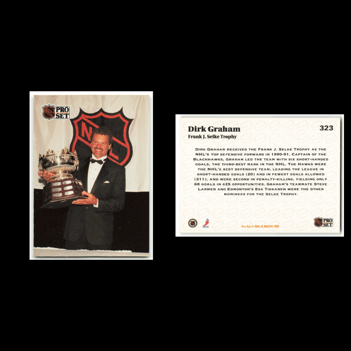 Dirk Graham #323 1991 Pro Set Chicago Blackhawks Hockey Card NHL NM