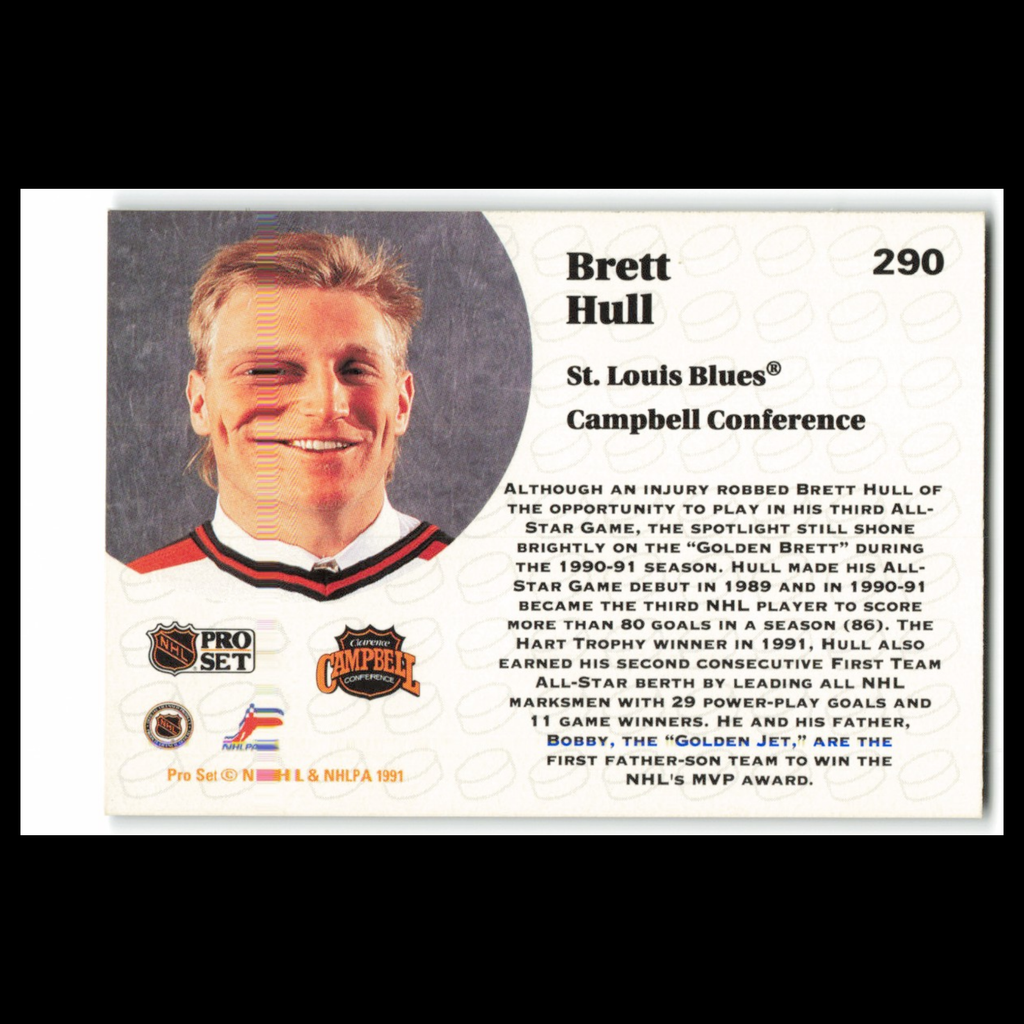 Brett Hull #290 1991 Pro Set St. Louis Blues Hockey Card NHL NM