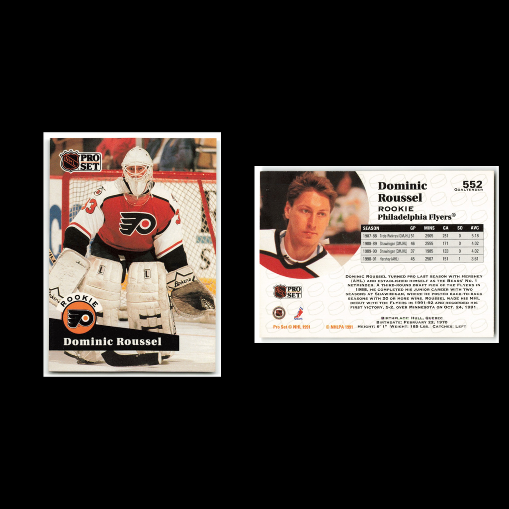 Dominic Roussel Rookie #552 1991 Pro Set Philadelphia Flyers Hockey Card NHL NM