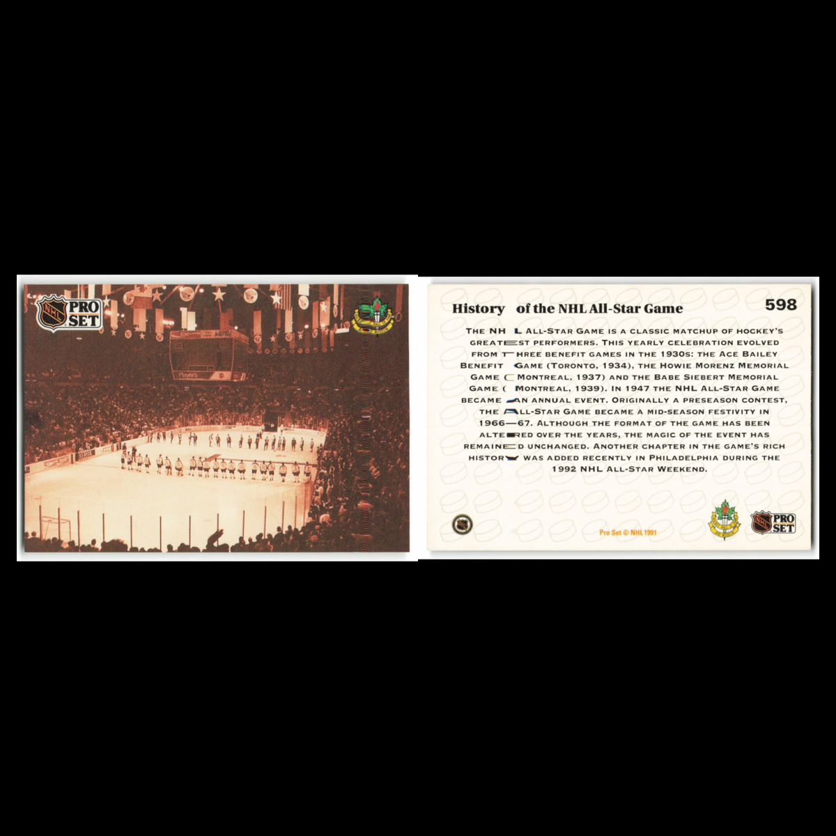 History of the Game #598 1991 Pro Set Hockey Card NHL NM