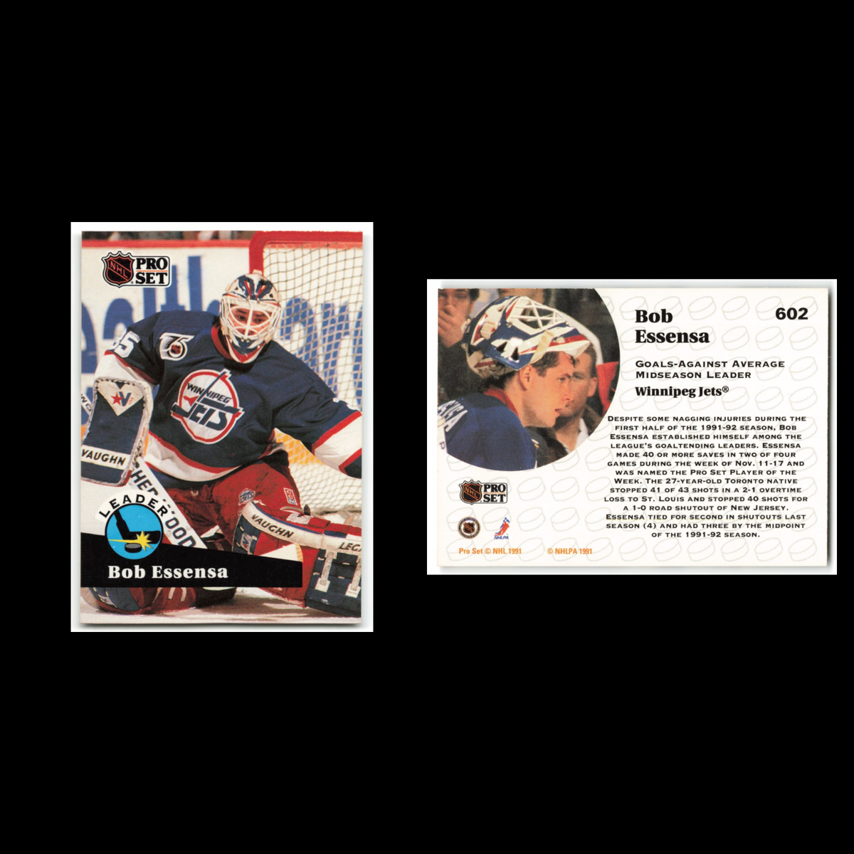 Bob Essensa #602 1991 Pro Set Winnipeg Jets Hockey Card NHL NM