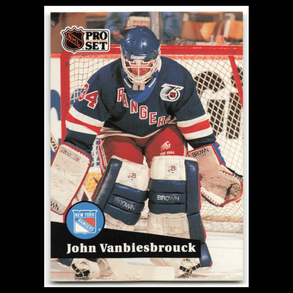 John Vanbiesbrouck #447 1991 Pro Set New York Rangers Hockey Card NHL NM