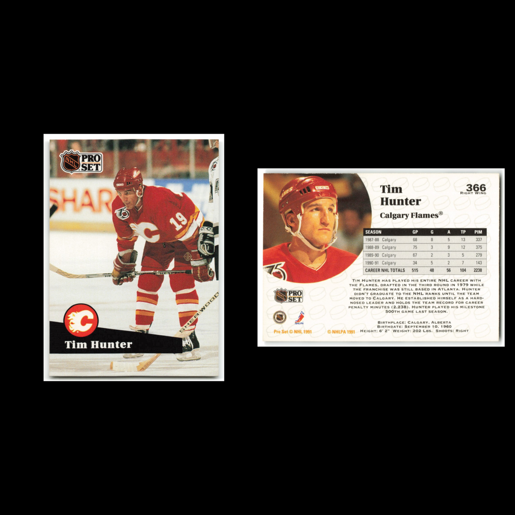 Tim Hunter #366 1991 Pro Set Calgary Flames Hockey Card NHL NM