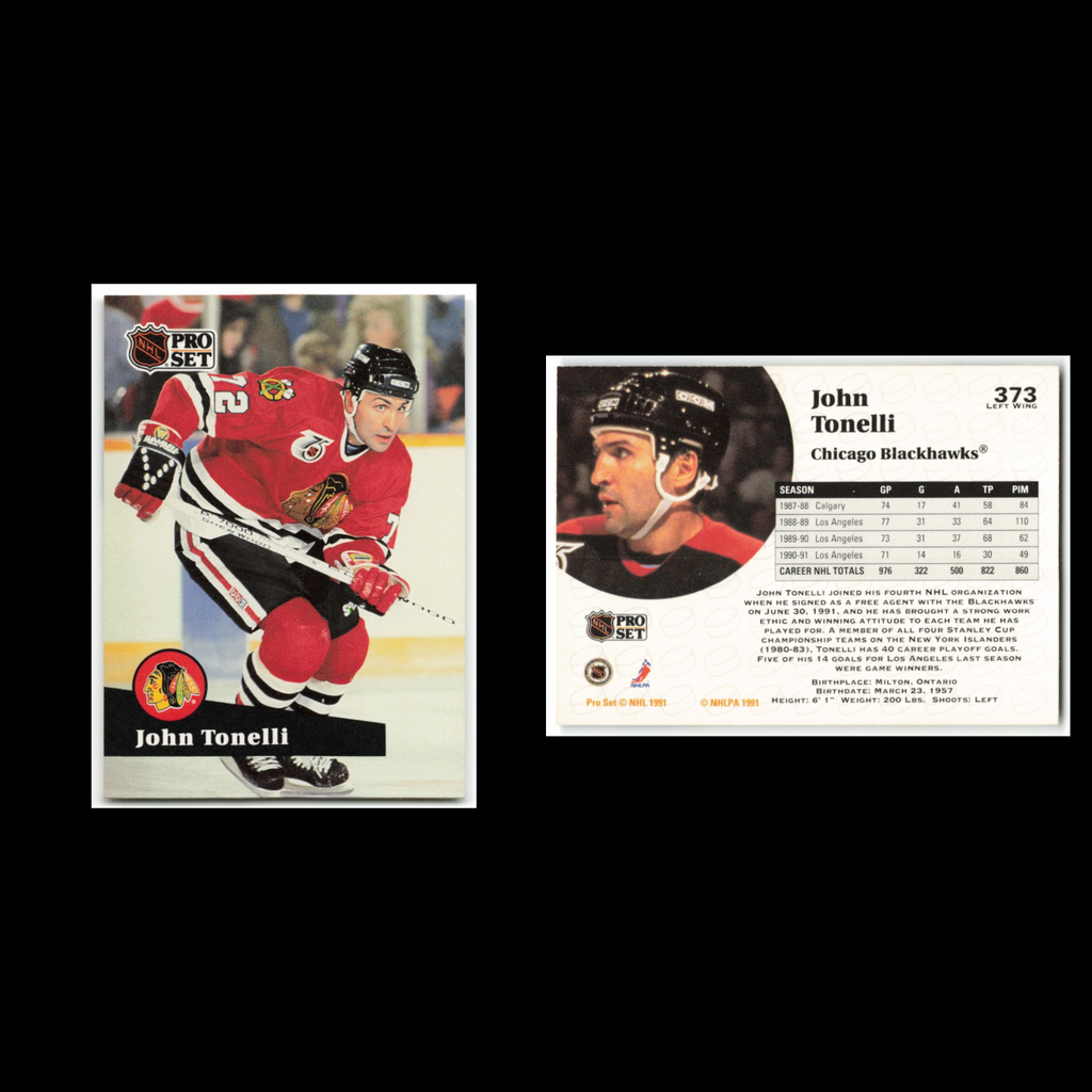John Tonelli #373 1991 Pro Set Chicago Blackhawks Hockey Card NHL NM