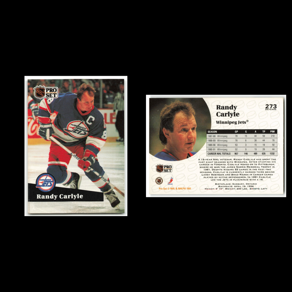 Randy Carlyle #273 1991 Pro Set Winnipeg Jets Hockey Card NHL NM