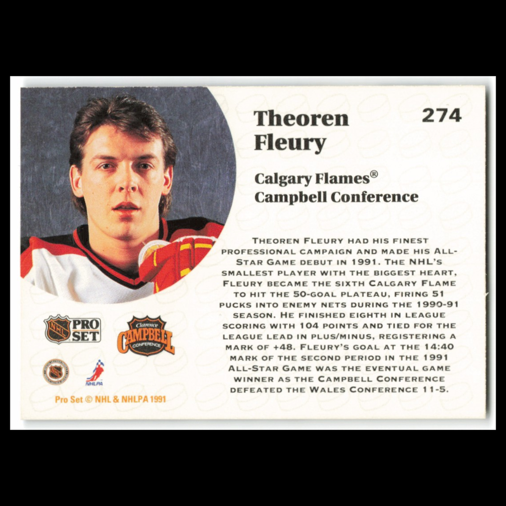 Theoren Fleury #274 1991 Pro Set Calgary Flames Hockey Card NHL NM