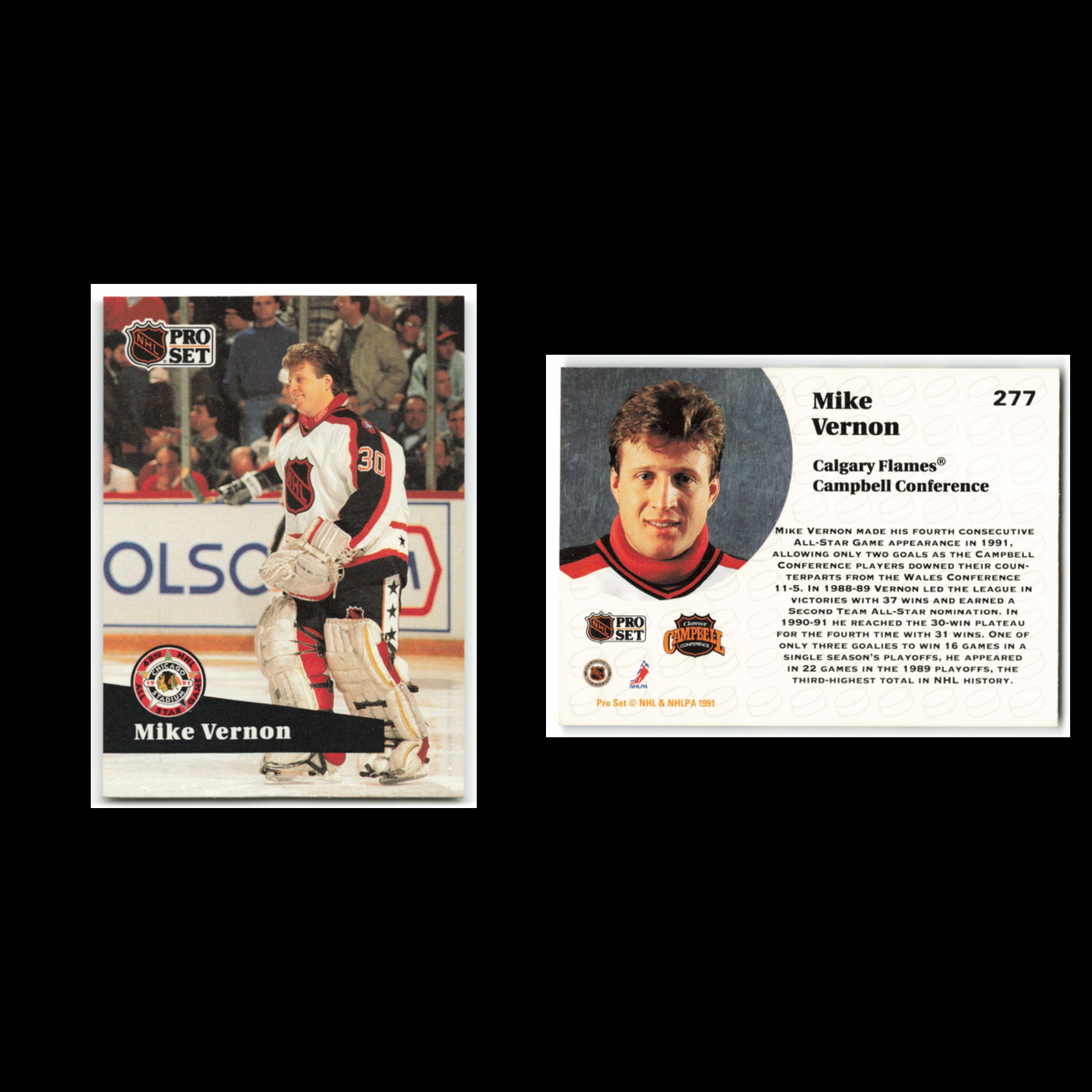 Mike Vernon #277 1991 Pro Set Calgary Flames Hockey Card NHL NM