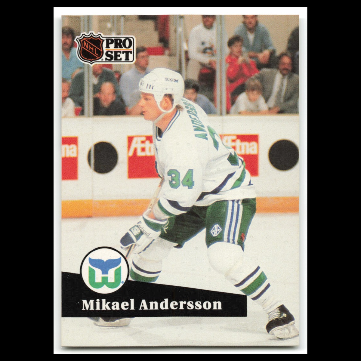 Mikael Andersson #394 1991 Pro Set Hartford Whalers Hockey Card NHL NM